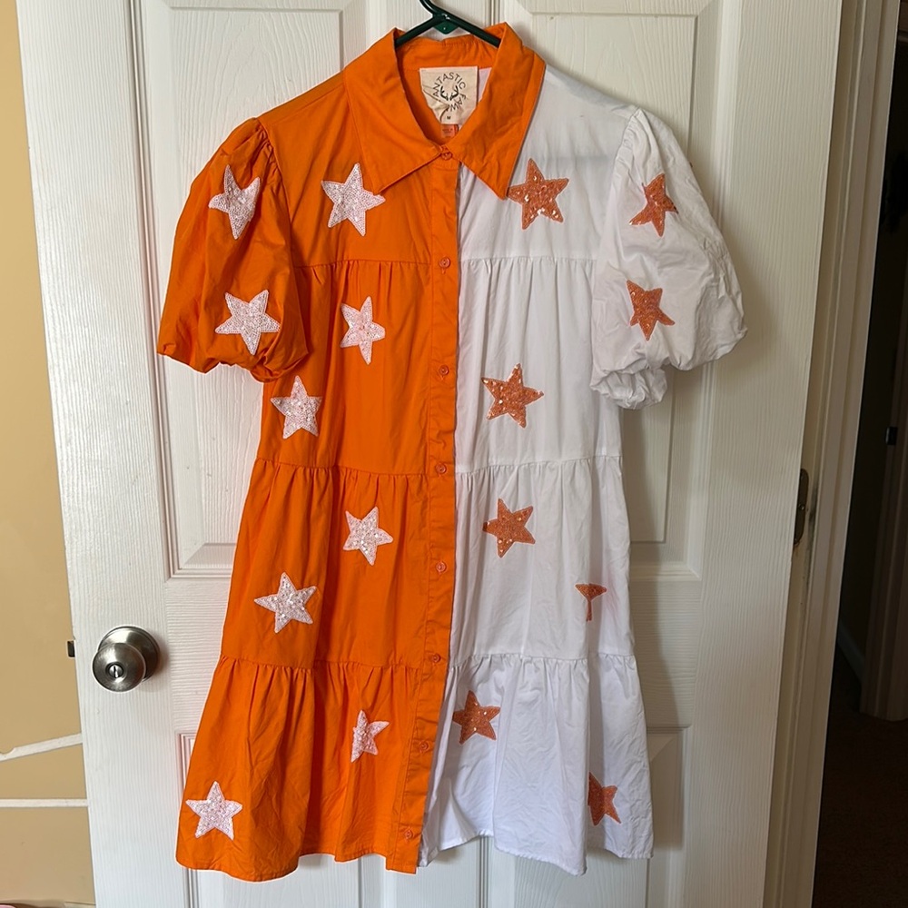 UT Orange and White Star Dress
